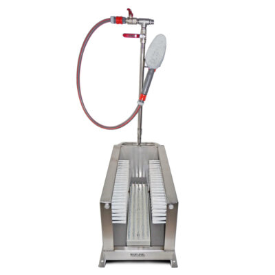 Stiefelreiniger Edelstahl mit Sammelwanne